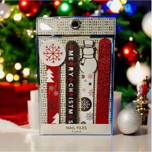 ARETE & ATHENE Set of 4 Christmas Dual Sided Nail Files  New in Sealed Packaging